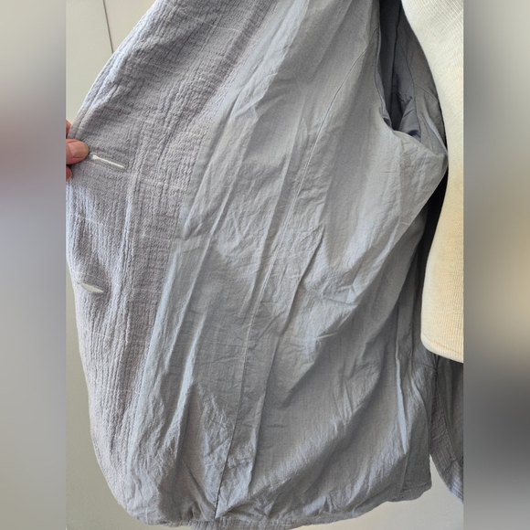 Madewell Linen And Cotton Windowpane Light Blue Jacket. Size 1X - Picture 8 of 13